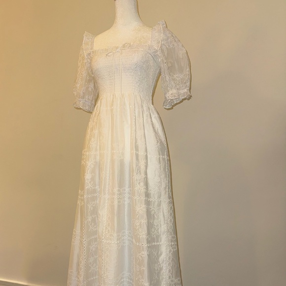 Hill House Home The Scarlett Nap Dress XS (NWT) - White Patchwork Organza - Picture 9 of 17